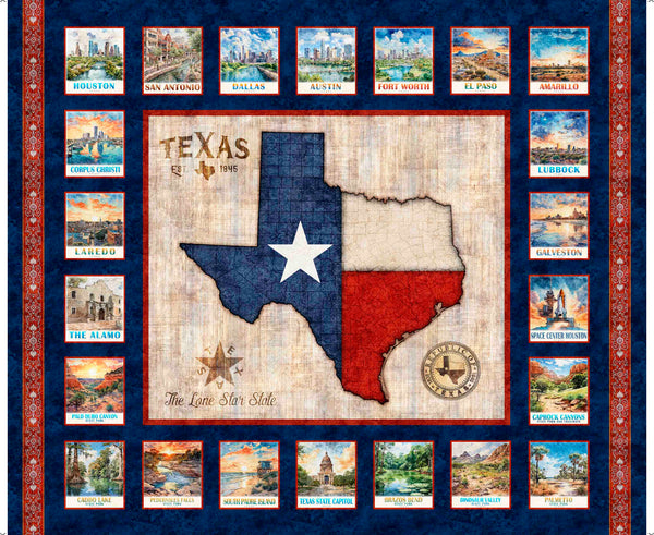 All Texas Shop Hop 2025 - Texas Map Panel - MULTI 30884-X