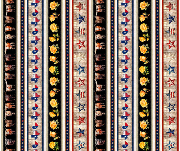 All Texas Shop Hop 2025 - Texas Decorative Stripe - Multi 30887-X