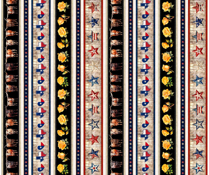 All Texas Shop Hop 2025 - Texas Decorative Stripe - Multi 30887-X