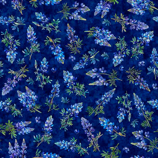 All Texas Shop Hop 2025 - Bluebonnets - Navy 30892-N