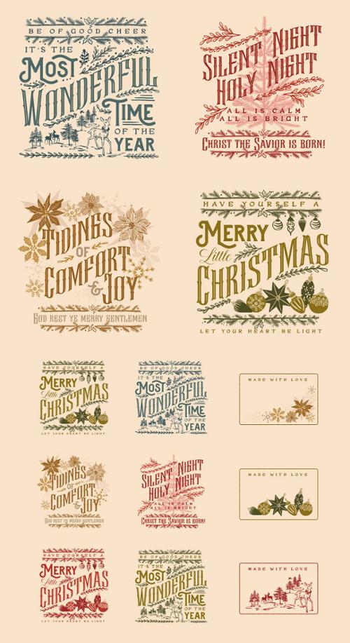 Old World Yuletide Panel Eggshell 45629-11M