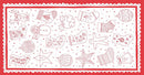 Redwork Christmas Bunting Panel 846P-08