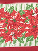 16" Classic Retro Floral Poinsettia Toweling 920-321