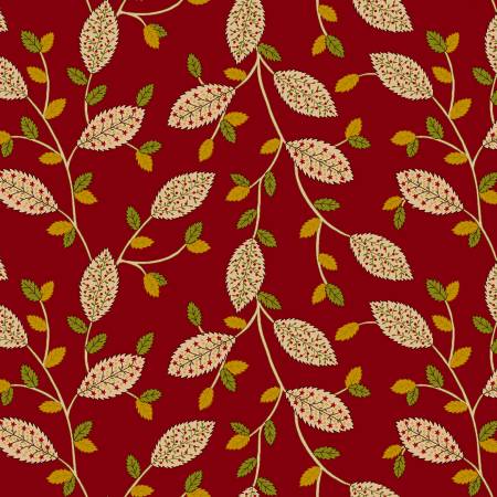 Quiet Grace Cranberry Fancy Leaves 930-88