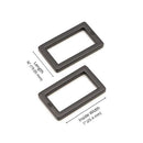 Rectangle Ring Flat 1" - Set of Two Black Metal HAR1RRBMTWO