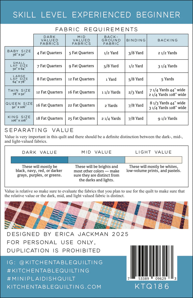 Mini Plaid-ish Quilt Kit MPQK
