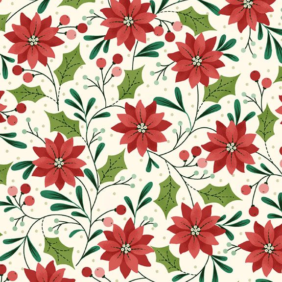 Make It Merry Poinsettias Multi R791432D-MULTI
