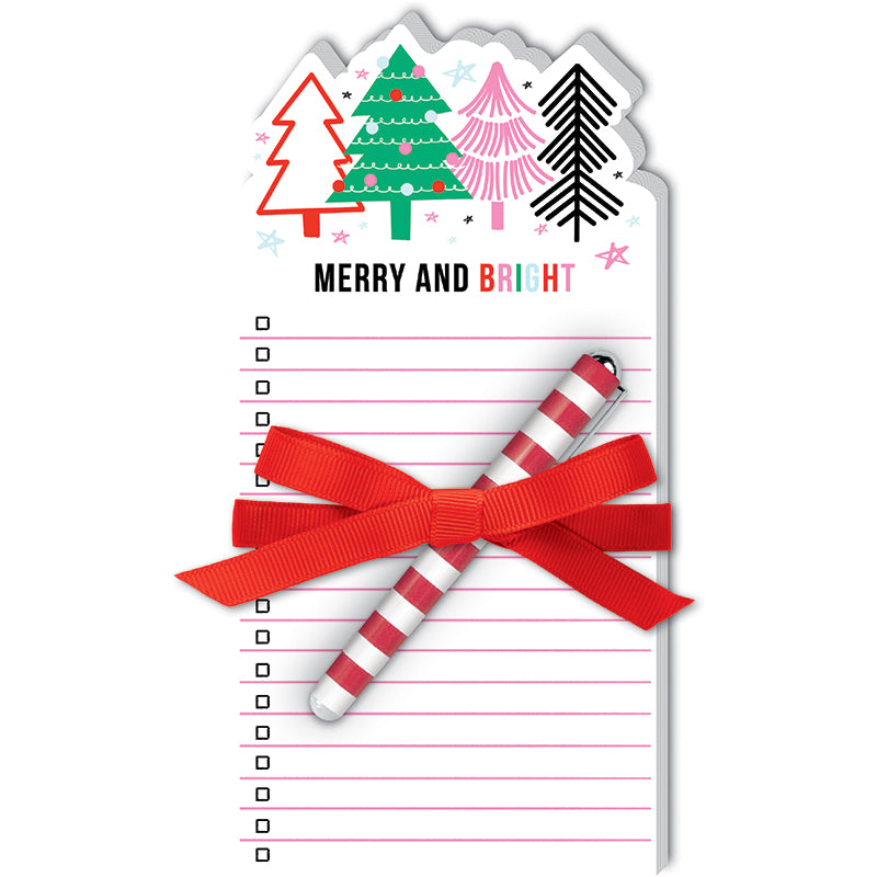 Diecut Notepad with Pen Merry and Bright 11909