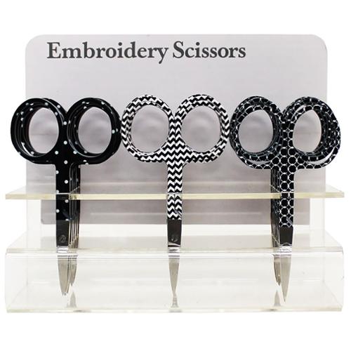 Embroidery Scissor Black & White 3 and three quarter inch 6340-11