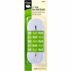 Knit Non Roll Elastic quarter inch x 3yd White 9320W