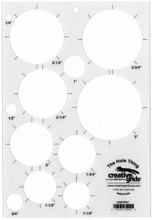 The Hole Thing Template Plastic Quilt Ruler CGRTHT