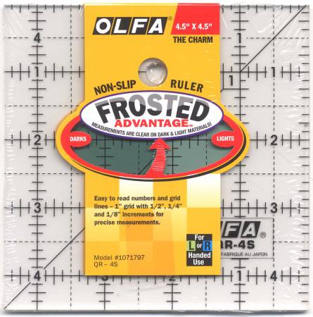 Frosted Acrylic Olfa Ruler 4-1/2 x 4-1/2 - The Charm QR-4S