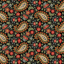 Villa Flora Dotted Paisley Black R220478-BLACK
