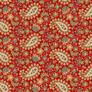 Villa Flora Dotted Paisley Red R220478-RED