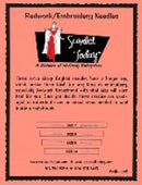 Redwork Embroidery Needles Sampler Card ENR-100S