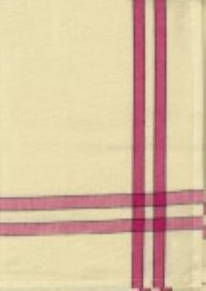 Tea Towel Pink Cream with Black Stripe K360-PINK