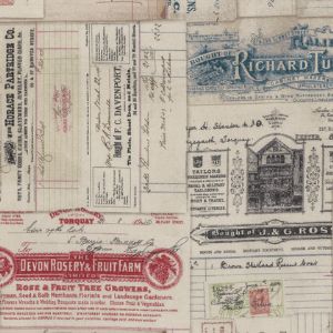 Eclectic Elements Dapper - Vintage Receipts - Multi PWTH058-8MULI